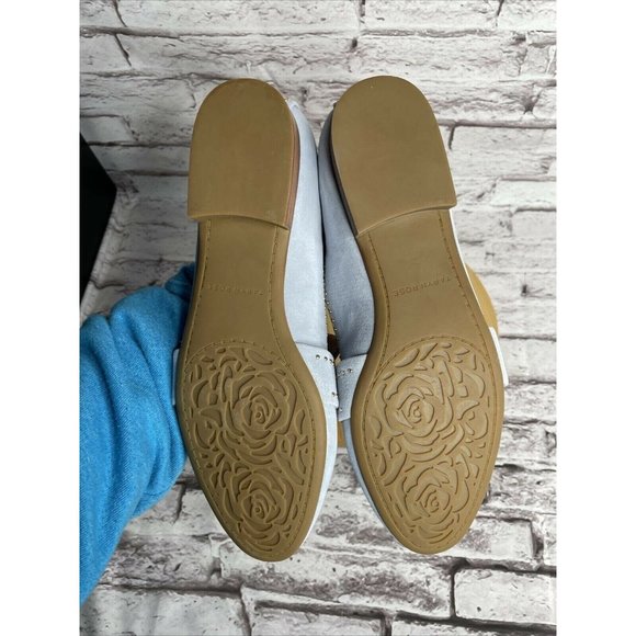 Taryn Rose Shoes Womens 8.5 Wide Moonstone Blue Studded Suede Bristol Loafers - Picture 6 of 6